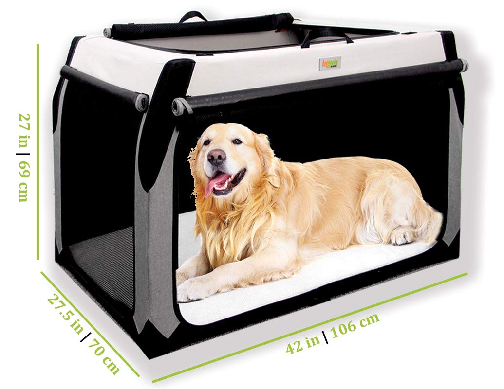 Soft Folding Dog Crate – Collapsible Travel Kennel for Large Dogs