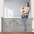 PetStars Retractable Baby Gate Mesh Dog Gate or Mesh Baby Gate 55" Wide 33" Tall Safety Child or Pet Gate for Indoor Outdoor Stairs Doorways Hallways Deck