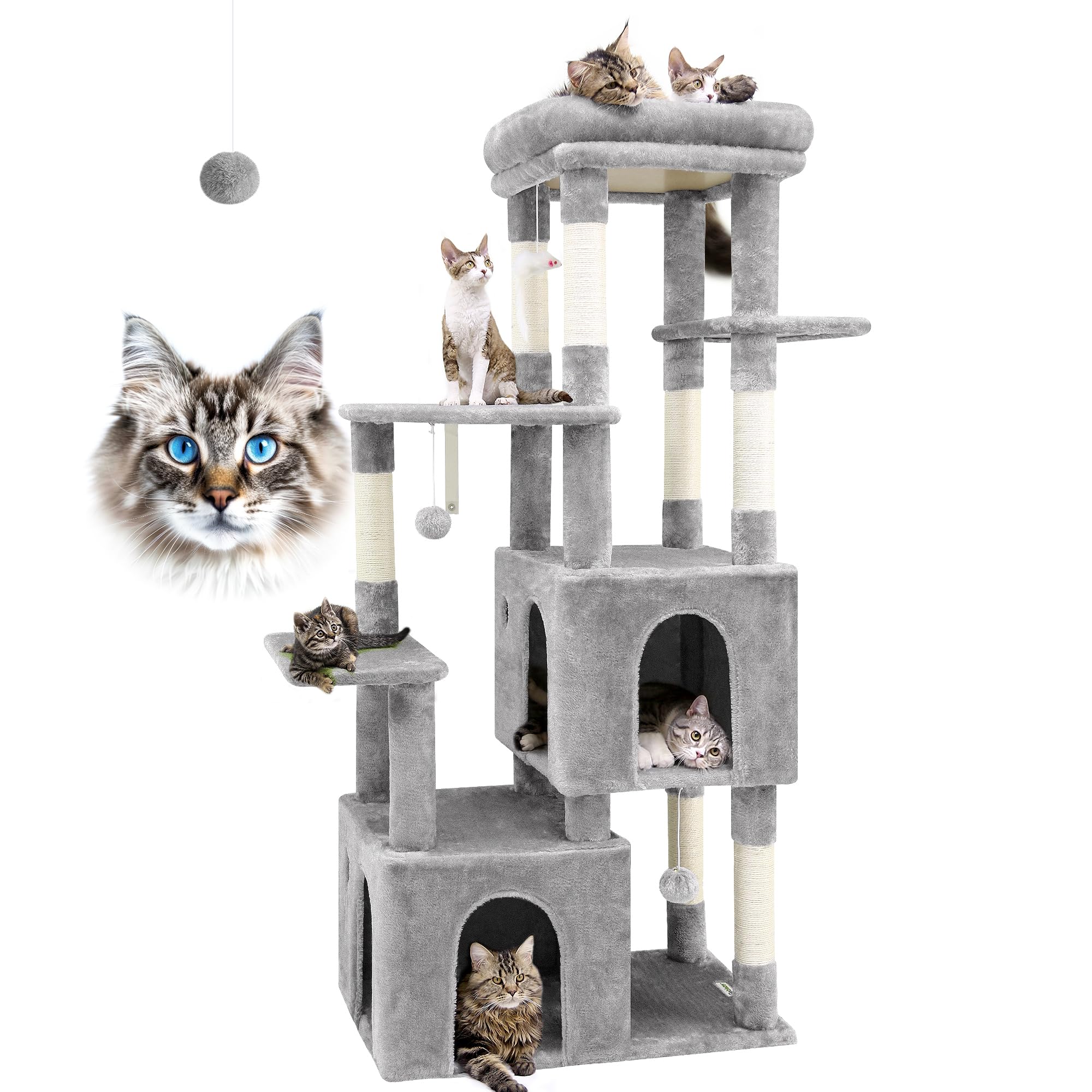 Globlazer F61 Heavy Duty Cat Tower – 61 Inch for Large Cats