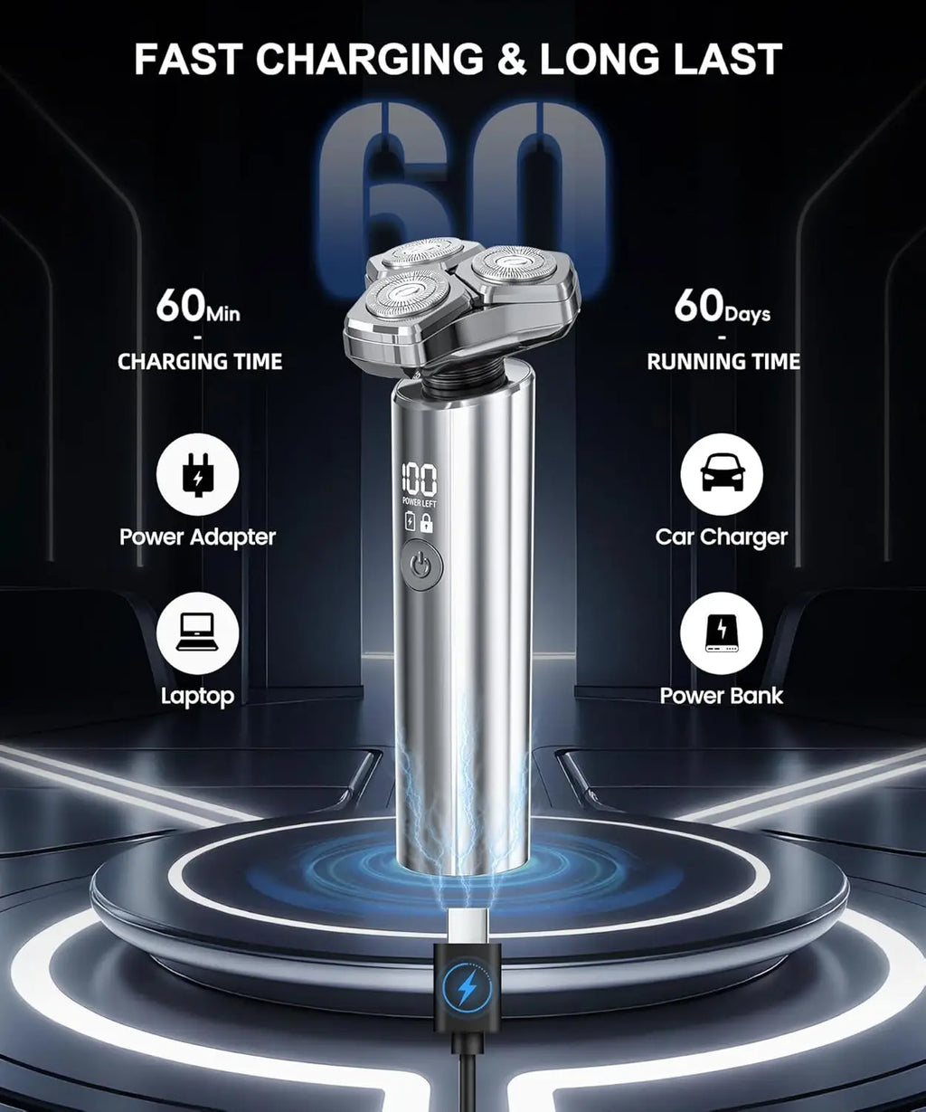 Shaver charging with USB-C fast charging cable