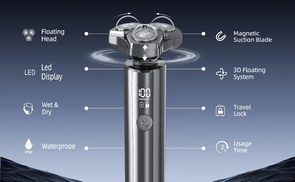 Rotary shaver in silver color variant