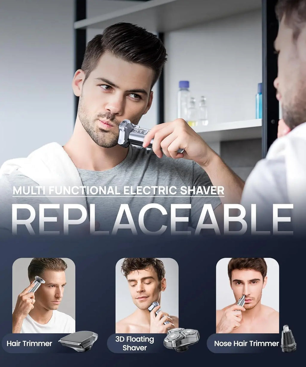 Rotary shaver being used for wet shaving