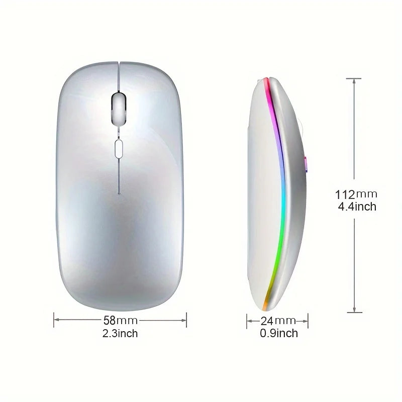 Wireless Bluetooth mouse top view with silent click buttons
