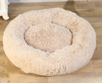 Plush Round Pet Bed – Cozy Nest for Cats & Dogs