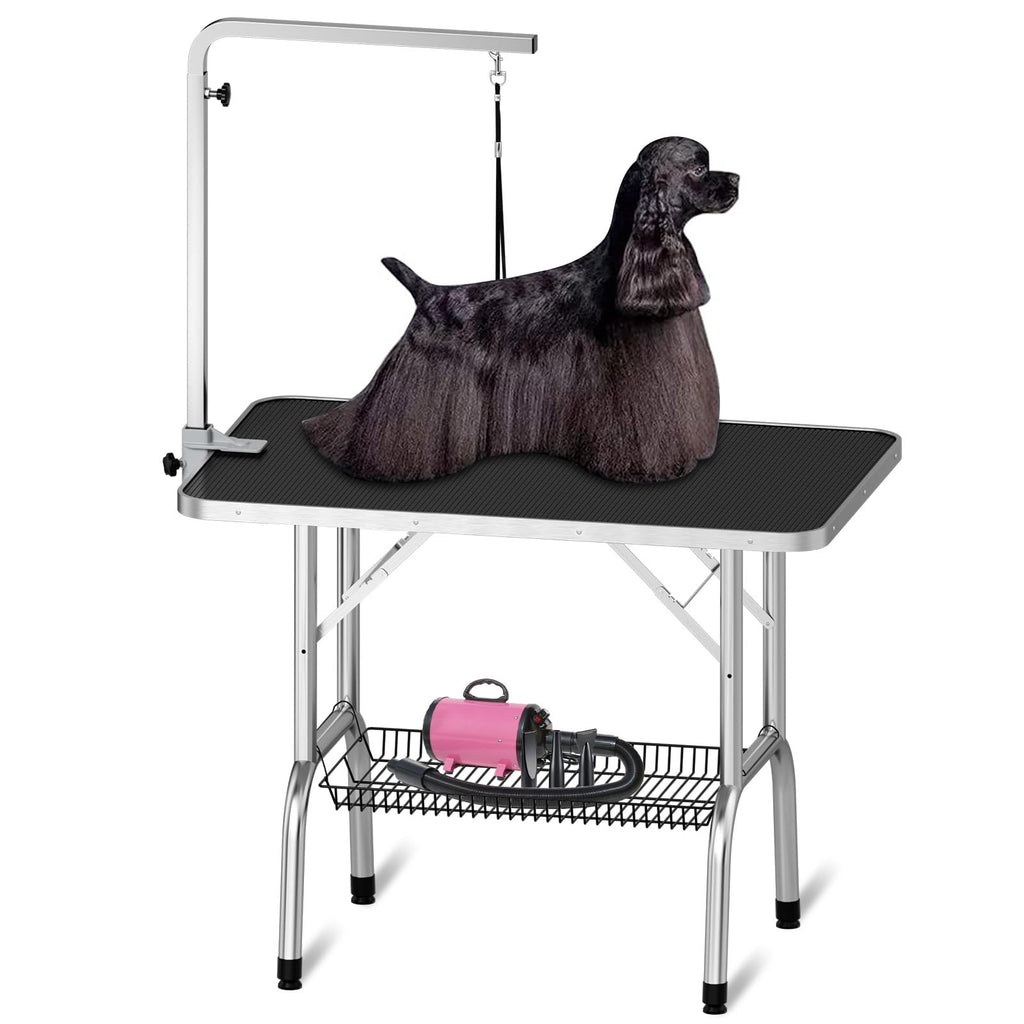 Polar Aurora 36" Foldable Dog Grooming Table with Arm