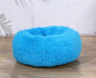 Plush Round Pet Bed – Cozy Nest for Cats & Dogs