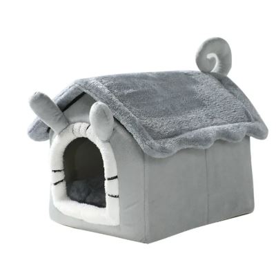 Cozy Cat & Dog Nest Bed – Soft Coral Fleece with PP Cotton Filling
