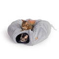 Heated Cat Tunnel Bed – Cozy Hideaway Cave with Warming Center