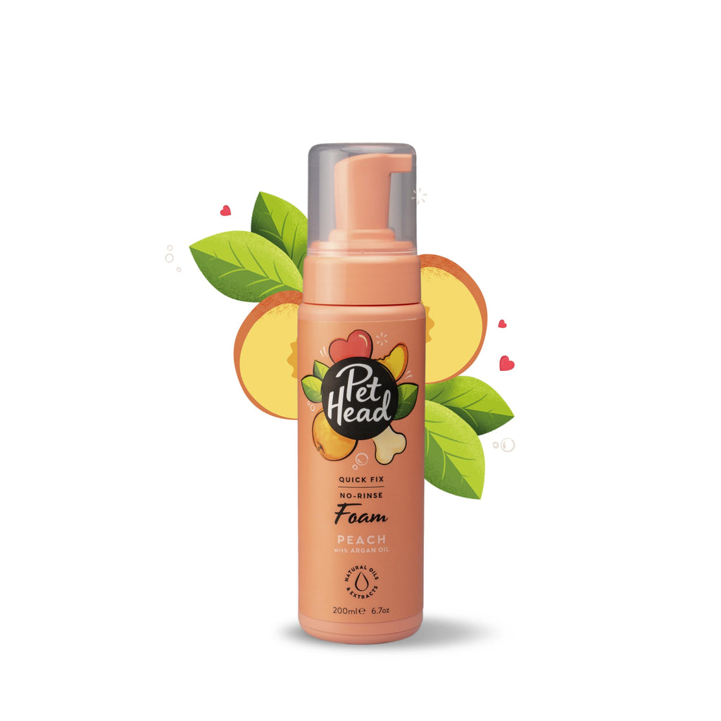 Pet Head Quick Fix No-Rinse Dog Grooming Foam – Peach Scent